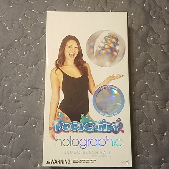Poolcandy holographic jumbo beach ball new - Picture 1 of 2